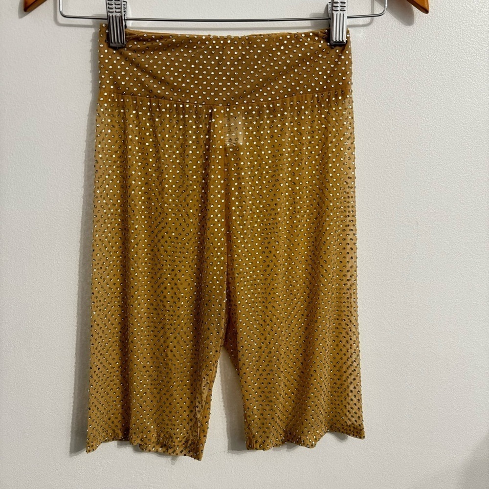 NWT For Love and Lemons Kiara Sheer Rhinestone embellished biker shorts XS - Picture 6 of 7